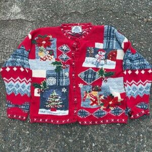 Tiara Red and White Knit Sweater